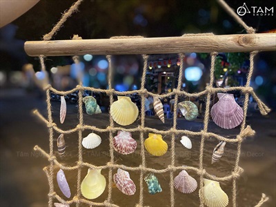 Lưới dây thừng sò ốc Việt Nam thủ công [3 Size - Sò ốc thật] Rộng 30-40-50cm PKT-BIEN-06